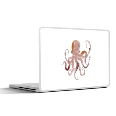 Produktbild von MuchoWow® Laptop Aufkleber Sticker Cover Oktopus - Meerestiere - Weiß - Aquarell 25x18 cm - Laptop-Deko