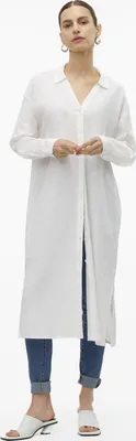 Image de VERO MODA Robe chemisier en lin pour femme, VMLINN