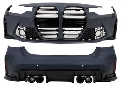 Image de Kit carrosserie pour BMW Série 3 F30 (2011-2019) : mise à niveau vers le design G20 (pare-chocs et sorties d'échappement).