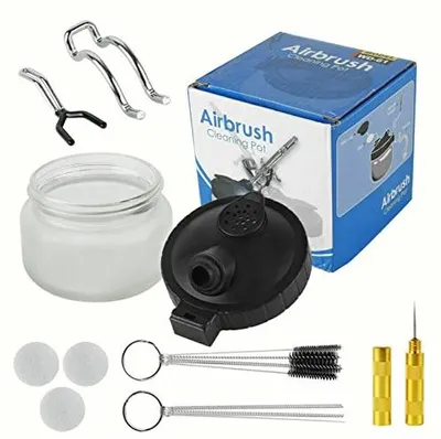 Airbrush-Reinigungsset mit Glasbecher, Bürsten & Nadeln