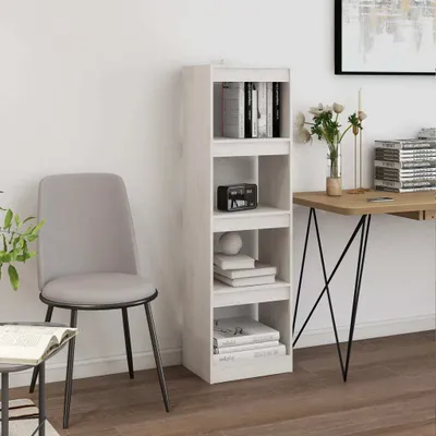 Obrázek produktu pro Knihovna Room Divider White 40x30x135,5 cm Masivní borovicové dřevo