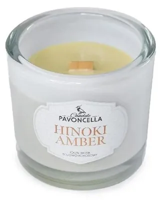 Obrázok produktu pre Sójová sviečka Hinoki Amber, biela, 170 g – Pavoncella