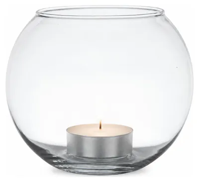 Produktbild von Hatchet Glass Teelichthalter - Glas - D14 x H11 cm - Teelichthalter / Mini-Vase
