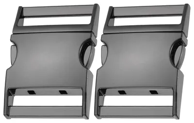 Produktbild von Metall Steckschnalle - 25,3 mm Schnellverschluss - für Gurtbänder - 2 Stück - Schwarz