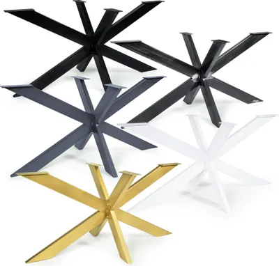 Produktbild von Tischbein Tischgestell Spider Spinnen Tischbeine Kreuzgestell 120x70 cm (Schwarz) Tischkufen Stahl Metall Esstisch Schreibtisch Konferenztisch