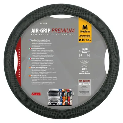 Produktbild von LAMPA 98918 Air-Grip Lenkradbezug TPE Ø44-46cm Schwarz Lenkradhülle