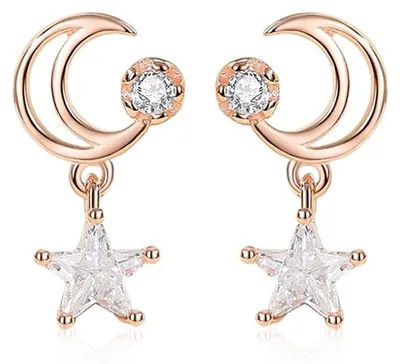 Produktbild von Sterne und Mond Ohrstecker aus 925 Sterling Silber