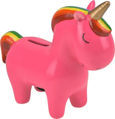 Produktbild von Einhorn Spardose pink mit Schlüssel Keramik Sparschwein