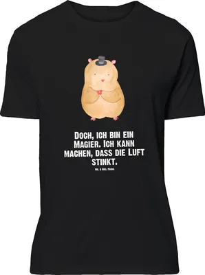 Produktbild von Mr. & Mrs. Panda Größe M T-Shirt Hamster Hut - Schwarz - Geschenk, Zauberer, mit Spruch, Shirt, Zwerghamster, Zylinder, Magier, Tshirt, Lustige Sprüche, Herren