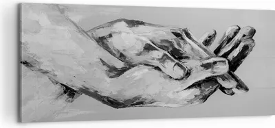 Produktbild von Bild auf Leinwand - Leinwandbild - Einteilig - Handschriftlich Hände Schwarzweiß - 100x40cm Wand Bild Wanddeko Wandbilder Leinwanddruck Bilder Wanddekoration Leinwand bilder AB100x40-4566