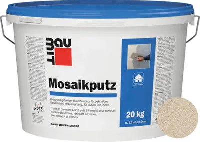 Produktbild von Baumit Mosaikputz M301 Albaron gebrauchsfertiger Dünnschichtdeckputz weiß-beige 20 kg
