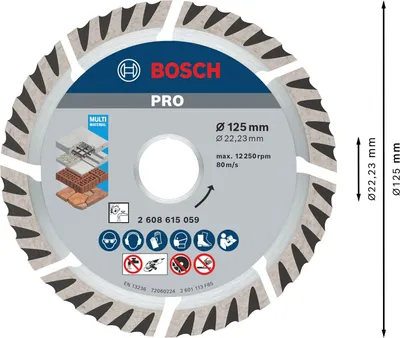 Produktbild von PRO Multi Material Diamanttrennscheibe, 125 x 22,23 mm