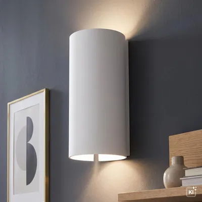 Produktbild von Wandleuchte Up Down Weiß E27 Stoff Metall Modern Wandlampe, KI-generiertes Bild