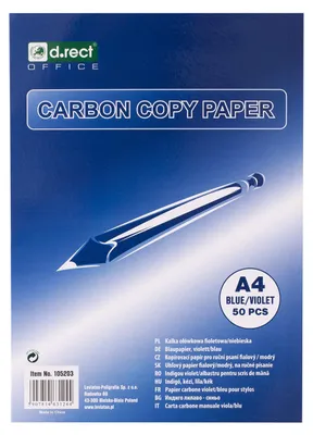 Obrázok produktu pre D.RECT Kópírovací papier A4, modrá/fialová, modrý papier, 50 listov, papier na ručné prepisovanie A