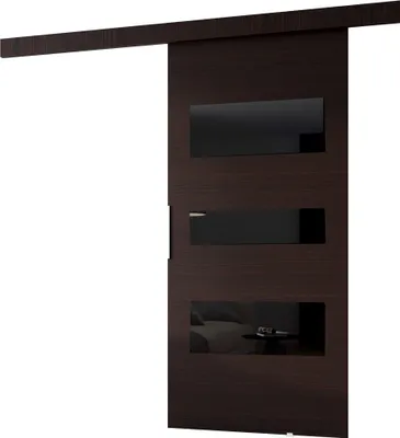 Zdjęcie produktu dla Minio, drzwi przesuwne "CLEAN C", drzwi pokojowe, 96 cm, drzwi, kolor wenge/czarny