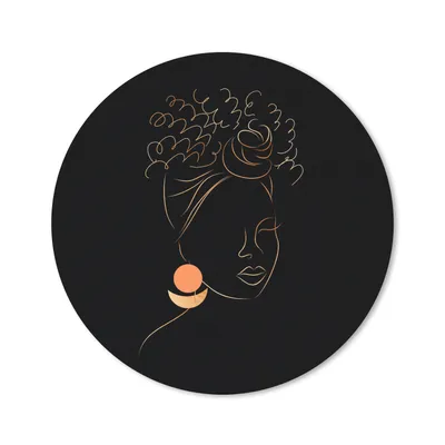 Produktbild von MuchoWow® Mauspad Mousepad Frau - Gold - Strichzeichnung 20x20 cm - Mousepads - Maus Mat - Pad - Mausunterlage - Schreibtischmatte