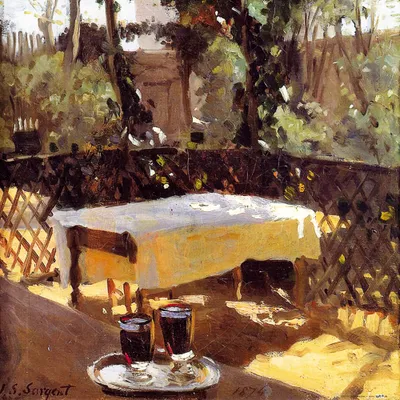 Zdjęcie produktu dla John Singer Sargent Art Print Zdjęcie - Dwa kieliszki do wina, 1874 (40 x 40 cm)
