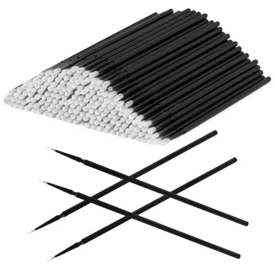Produktbild von Einweg Mikrobürsten Wimpernbürsten Make-up Pinsel - 200 Stück - 2 mm - Schwarz - Für Make-up und Nägel