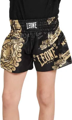 Zdjęcie produktu dla Spodenki kickboxing Leone Flames czarne rozmiar S