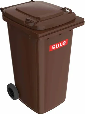 Image de Grand conteneur à déchets en plastique marron 240 l plastique