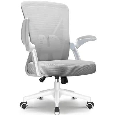 Produktbild von Marodic Bürostuhl Schreibtischstuhl 150kg Bürostuhl Ergonomisch mit 90° klappbaren Armlehnen, Wippfunktion 90°-125° Chefsessel Lordosenstütze, Grau