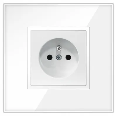 Produktbild von Adelid Quadra Einzelsteckdose Weiß Glas mit Schutzkontakt