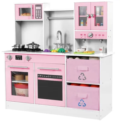 Produktbild von Kinderküche Holz Spielküche mit Licht und Sound für Kinder ab 3 Rosa