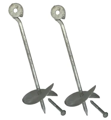 Produktbild von Bodenanker 30 cm 2er Set verzinkt - Erdanker für Spielturm & Zelt