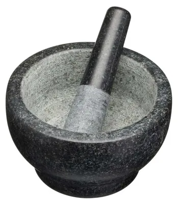 Image de KitchenCraft - Set mortier et pilon de pierre, grand, noir, 20 x 12 cm