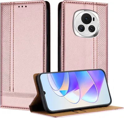 Produktbild von Handyhülle für Honor Magic6 Leder Flip Klappbare Schutzhülle mit Standfunktion Pink