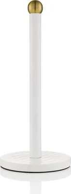 Image de SWAN SWKA17521WHTN Porte-rouleau de cuisine en acier inoxydable de haute qualité (debout), stable, blanc élégant