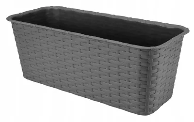 Produktbild von Graphit-Rattan-Balkonkasten 40 cm