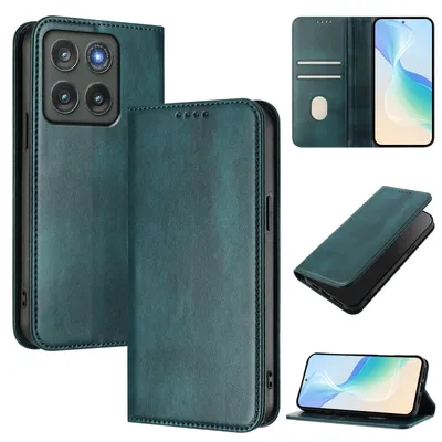 Produktbild von Handyhülle für Motorola Edge (2026), Vintage Leder RFID Schutz Kartenfach Standfunktion Magnetische Klapphülle Grün