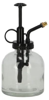 Produktbild von Esschert Pflanzenspruhflasche/Zerstauber - klares Glas/schwarz - 16 cm