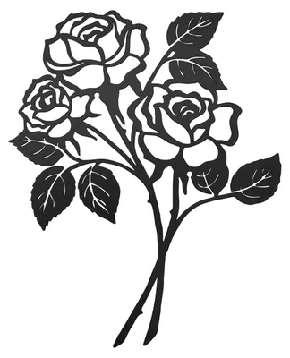 Metallene Rosen-Wanddekoration, schwarz, 25 x 19 cm