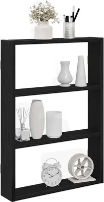 Obrázek produktu pro Maison Exclusive - Nástěnná police černá 43x9x60 cm dřevěný materiál