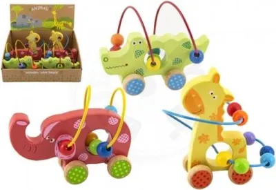 Immagine prodotto di Labirinto educativo Teddies in legno/metallo 12-14cm 3 tipi 6 pezzi in scatola 12m