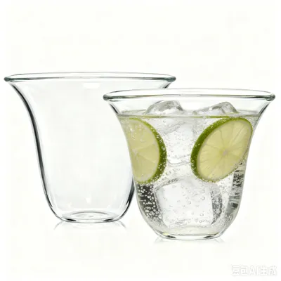 Productafbeelding van Set van twee drinkglazen, elk met een inhoud van 280 ml. Geschikt voor water, cocktails en desserts. Vaatwasmachinebestendig