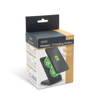 Obrázok produktu pre Stanica nabíjacia bezdrôtová DELIGHT 55161BK 1,2A