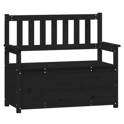 Immagine prodotto di Panchina vidaXL nera 112,5x51,5x96,5 cm in legno massello di pino