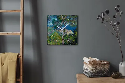 Produktbild von Coloray Hodiny Unikátní 30x30 cm  Tiché hodiny Pro obývací pokoj a kuchyň Nástěnné hodiny Plátno Bílé ručičky hodin - Příroda vypadá Monet