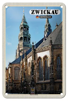 Produktbild von Blechschild Städte Zwickau Dom St. Marien Kirche Deko 18x12cm Schild