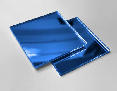 Zdjęcie produktu dla Zestaw 30 małych kwadratowych lusterek (3x30x30 mm, niebieskie)