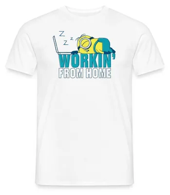 Produktbild von Spreadshirt Minions Stuart Homeoffice Despicable Me Männer T-Shirt, 4XL, Weiß