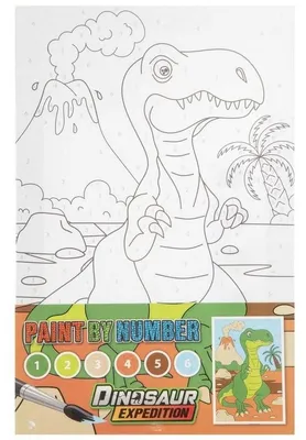 Obrázok produktu pre Maľovanie podľa čísel: Dinosaurus, 29,7 x 19 cm