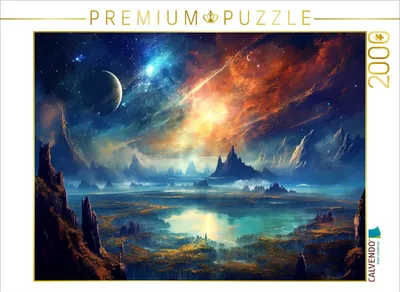 Produktbild von CALVENDO Puzzle Science Fiction - Reise zu fremden Planeten - Wilde Oberfläche | 2000 Teile Lege-Größe 90x67cm Foto-Puzzle für glückliche Stunden