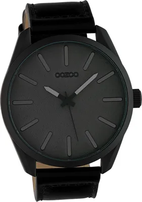 Produktbild von Oozoo Leder Damen-Herren Uhr Analog Quarzuhr Armband schwarz Timepieces D2UOC10324