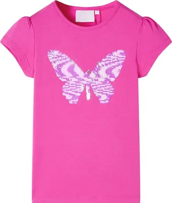 Produktbild von Kinder-T-Shirt mit Flügelärmeln Dunkelrosa 116 10841