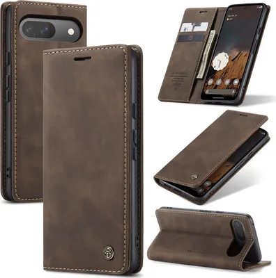Immagine prodotto di Custodia per Google Pixel 10 / Pixel 10 Pro, Retro Custodia in Finto cuoio con funzione Stand Bronzo