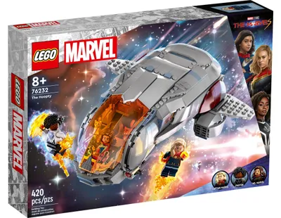 Produktbild von LEGO 76232 Marvel Hoopty, baubares Raumschiff aus dem The Marvels-Film mit den Superhelden-Minifiguren Captain Marvel, Ms. Marvel und Photon sowie dem Flerken Goose, Weltraum-Spielzeug für Kinder